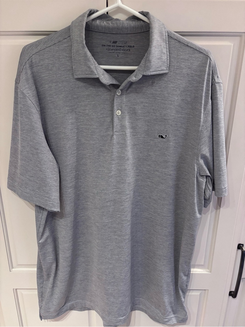 Vineyard Vines Men’s Short-Sleeve Polo in Light Gray large